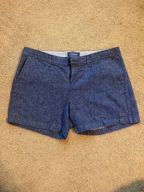 Old Navy Navy Blue Casual Linen-Blend Women's Shorts
